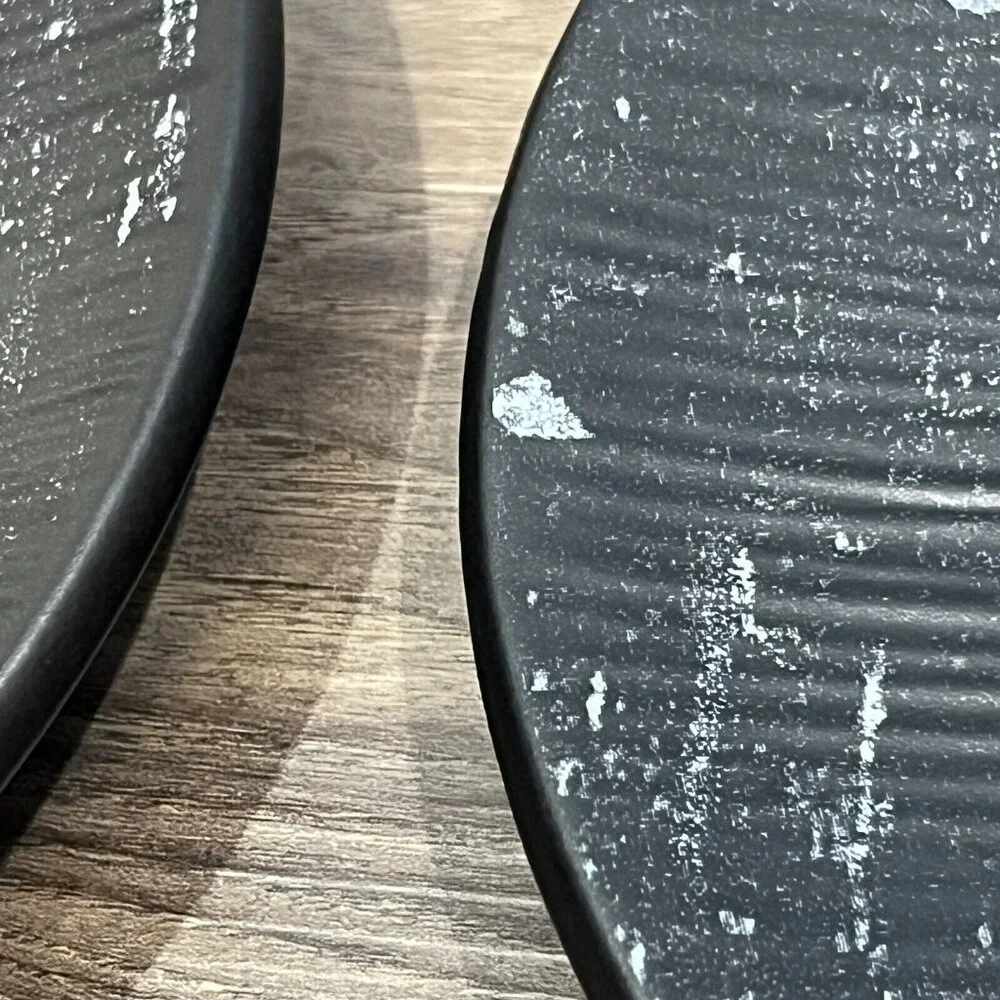 Set Of 4 Williams-Sonoma Black Vineyard Slate Appetizer Plates Wine Themed